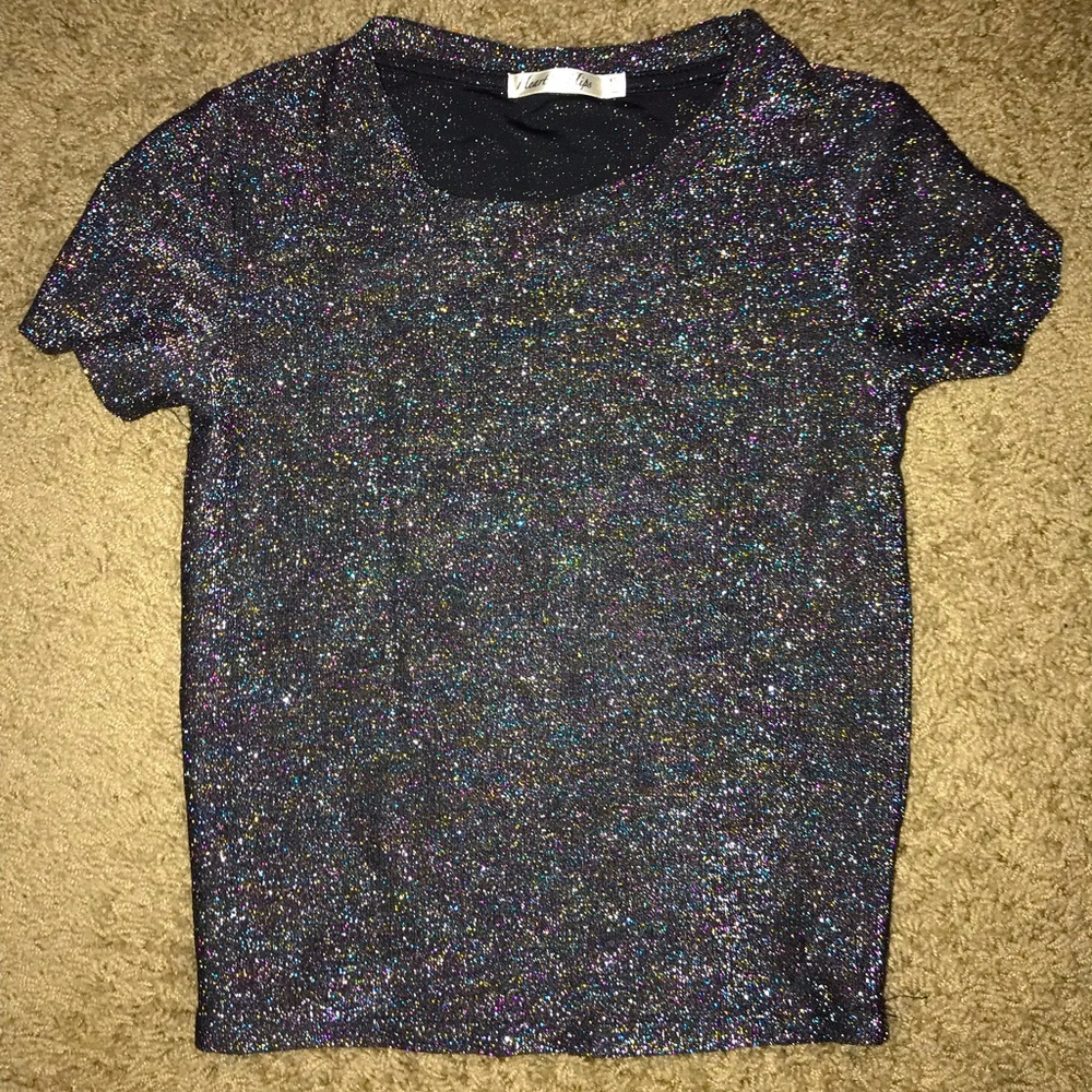 Y2k Black Glitter t-shirt/crop top
